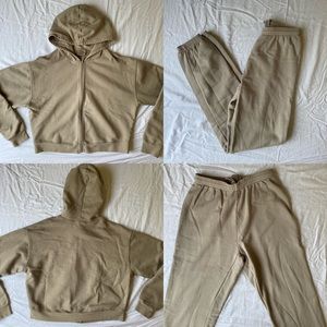 Skims Fleece Outdoor Hoodie and Sweatpant set 100% cotton
